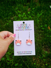 Load image into Gallery viewer, Axolotl Squishmallow Squishy Dangle Earrings
