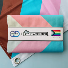 Load image into Gallery viewer, Progress LGBTQ+ Pride Flag: (L) 3ft x 5ft Double-Sided with Grommets
