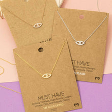 Load image into Gallery viewer, Gold Dipped Evil Eye Jewel Pendant Necklace: S
