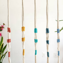 Load image into Gallery viewer, Color Block Plant Hangers, Handmade Macrame Plant Accessory: Set of 3: Mystic Combo
