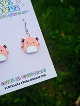 Load image into Gallery viewer, Axolotl Squishmallow Squishy Dangle Earrings
