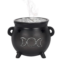 Load image into Gallery viewer, Gothic Triple Moon Cauldron Incense Cone Holder
