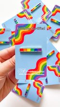 Load image into Gallery viewer, Rainbow Line LGBTQIA+ Enamel Pin
