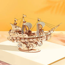 Load image into Gallery viewer, 3D Laser Cut Wooden Puzzle: Sailing Ship
