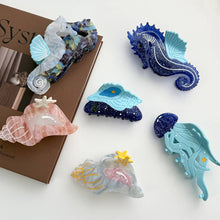 Load image into Gallery viewer, Seahorse &amp; Conch Hair Clip, Ocean Inspired Acetate Hair Claw: Jellyfish

