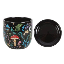Load image into Gallery viewer, Dark Forest Print Ceramic Plant Pot with Saucer
