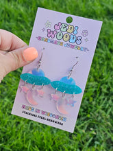 Load image into Gallery viewer, Iridescent Space Ship Earrings
