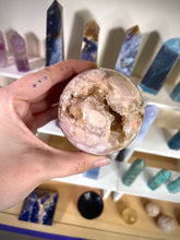 Load image into Gallery viewer, Pink Amethyst in Flower Agate Sphere
