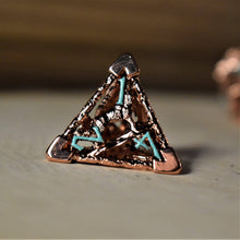 Load image into Gallery viewer, Legends of Valhalla - Copper and Blue Hollow Metal Dice Set
