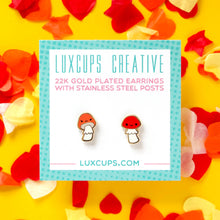Load image into Gallery viewer, Mushroom Friend Earrings
