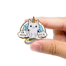 Load image into Gallery viewer, Meowgical Caticorn Unicorn Cat Enamel Pin, father's day gift
