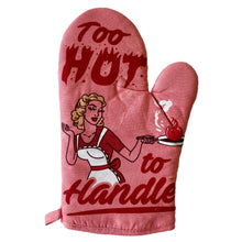 Load image into Gallery viewer, Too Hot To Handle Oven Mitt Cool Gift Idea Pot Holder: Multi / Oven Mitt
