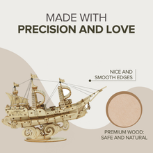 Load image into Gallery viewer, 3D Laser Cut Wooden Puzzle: Sailing Ship
