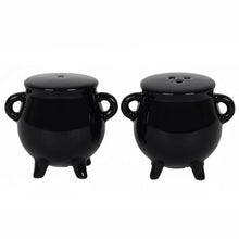 Load image into Gallery viewer, Gothic Halloween Cauldron Cruet Salt and Pepper Set
