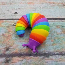 Load image into Gallery viewer, Rainbow Sensory Fidget StressRelief Slug Toy
