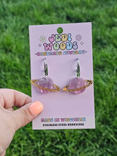 Load image into Gallery viewer, Fuchsia and Gold Galaxy Planet Earrings - Gauge Friendly

