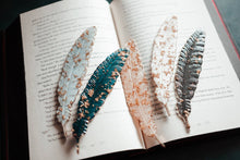 Load image into Gallery viewer, Feather Resin Bookmark: Dége Teal
