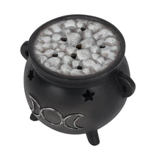 Load image into Gallery viewer, Gothic Triple Moon Cauldron Incense Cone Holder
