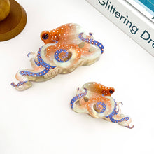 Load image into Gallery viewer, Blue Ring Octopus Hair Claw Clip, Acetate Hair Clip: White / 4.72in

