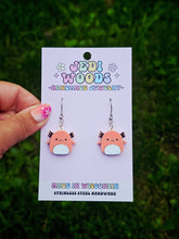 Load image into Gallery viewer, Axolotl Squishmallow Squishy Dangle Earrings
