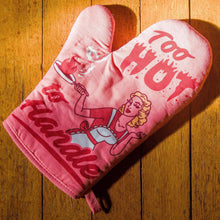 Load image into Gallery viewer, Too Hot To Handle Oven Mitt Cool Gift Idea Pot Holder: Multi / Oven Mitt
