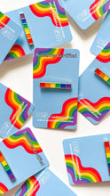 Load image into Gallery viewer, Rainbow Line LGBTQIA+ Enamel Pin
