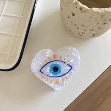 Load image into Gallery viewer, Hamsa Hand &amp; Heart Evil Eye Design Hair Clip: Eye
