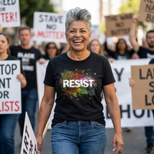 Load image into Gallery viewer, RESIST TeeShirt | Resist TShirts | No Kings Protest Apparel | Resist Facism: Black Heather / XL
