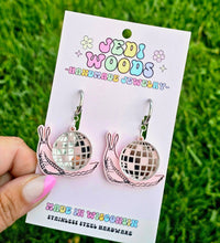 Load image into Gallery viewer, Layered Disco Ball Snail Earrings
