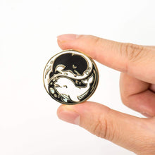 Load image into Gallery viewer, Yin Yang Beluga Whales Enamel Pin, father's day gift
