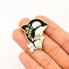 Load image into Gallery viewer, Cute n Deadly Orca Killer Whale Enamel Pin, father's day
