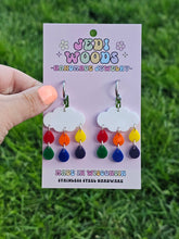 Load image into Gallery viewer, Rainbow Raindrop Cloud Earrings with Double Rain Drops

