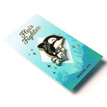 Load image into Gallery viewer, Cute n Deadly Orca Killer Whale Enamel Pin, father's day
