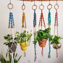 Load image into Gallery viewer, Dual Toned Beaded Plant Hanger for Indoor/Outdoor use : Set of 3: Mystic Combo

